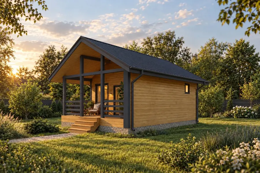 Проект каркасной бани, 48 м²