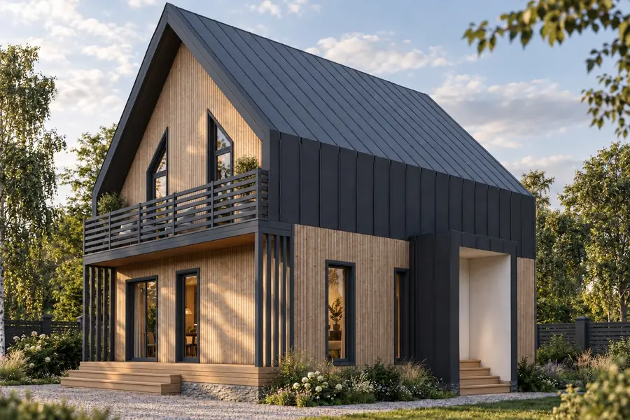 Проект двухэтажного Барн-хауса 8,0х10,0-160 м²