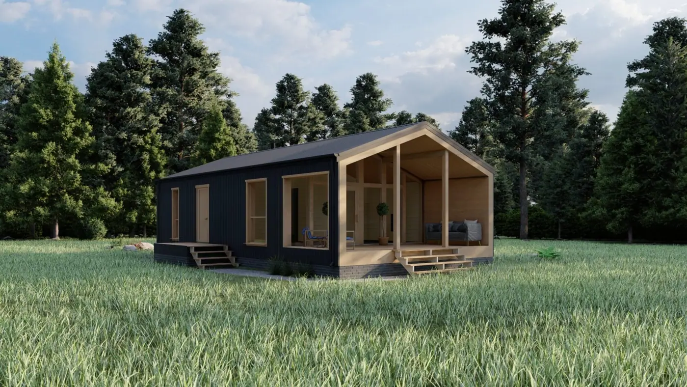 Современный проект в стиле Барн 6,5х12,4-87 м²