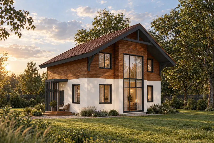 Проект двухэтажного дома 9,5х9,5-175 м²